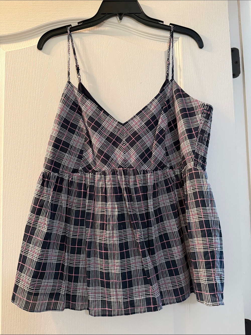 Club Monaco black Plaid Spaghetti Strap Camisole